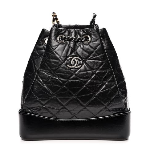 chanel black back|Chanel gabrielle backpack small price.